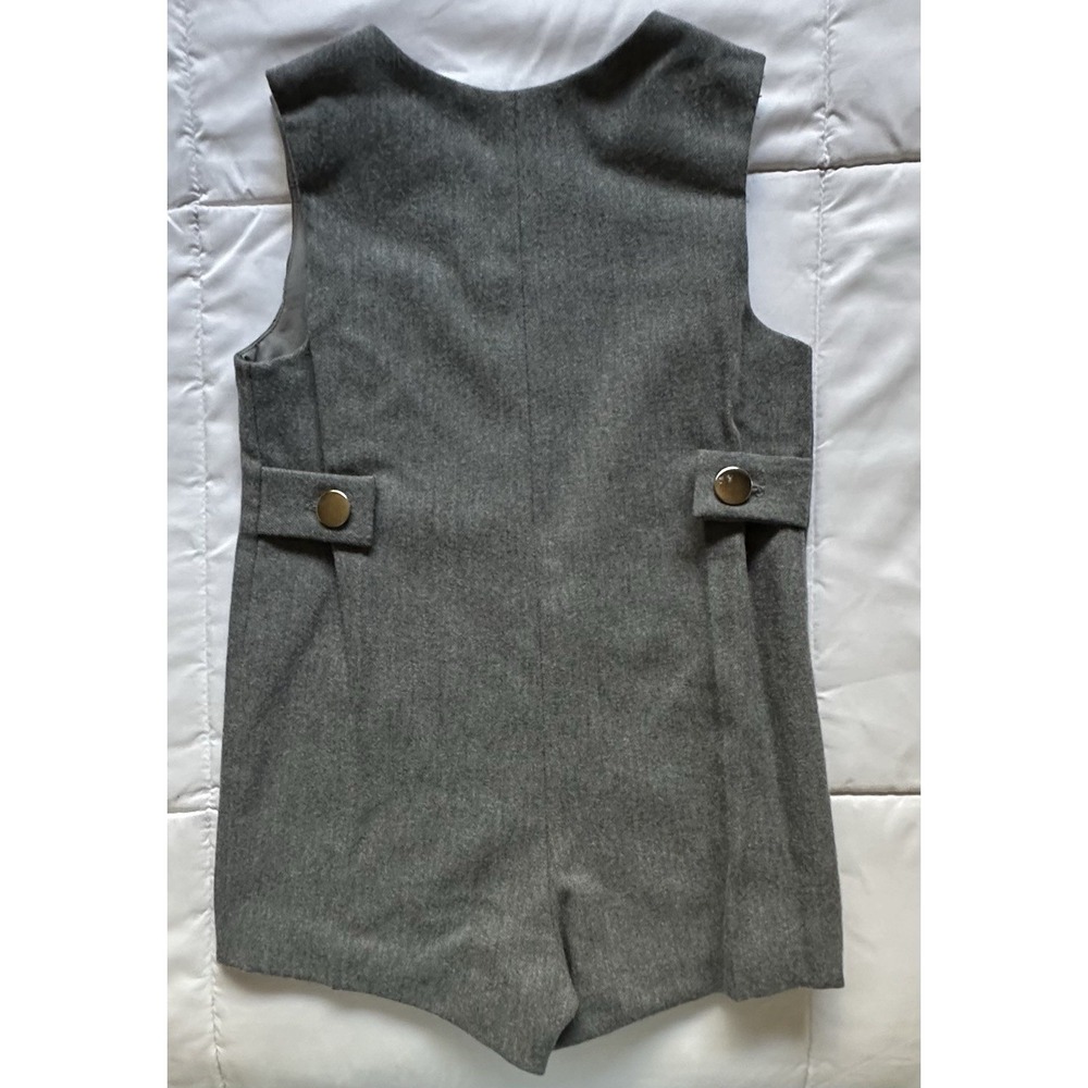 VTG Florence Eiseman IMAGNIN Grey Romper One Piece 4T Red Train - Picture 2 of 5